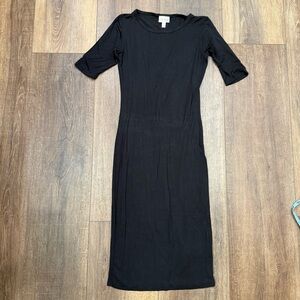 Lularoe black fitted midi dress